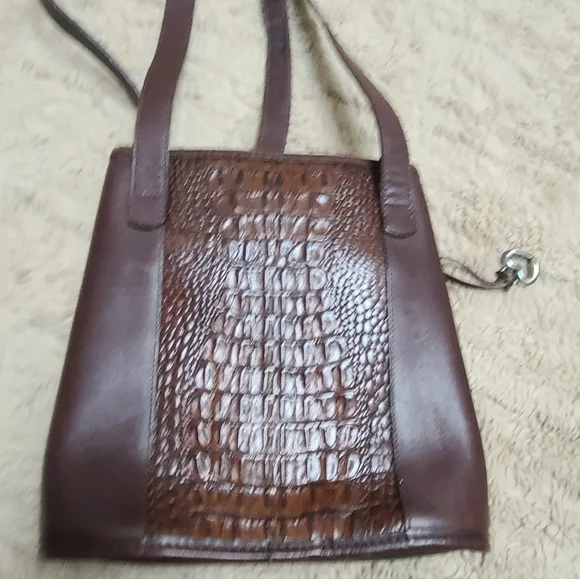 Vintage Brighton Brown Double Handle Shoulder Bag With Heart Charm 90's - Picture 6 of 14